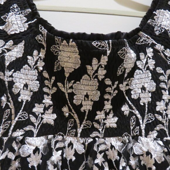 TORRID Mini Lace Smocked Off Shoulder Dress in Black White Evening Whimsigoth - Picture 12 of 14